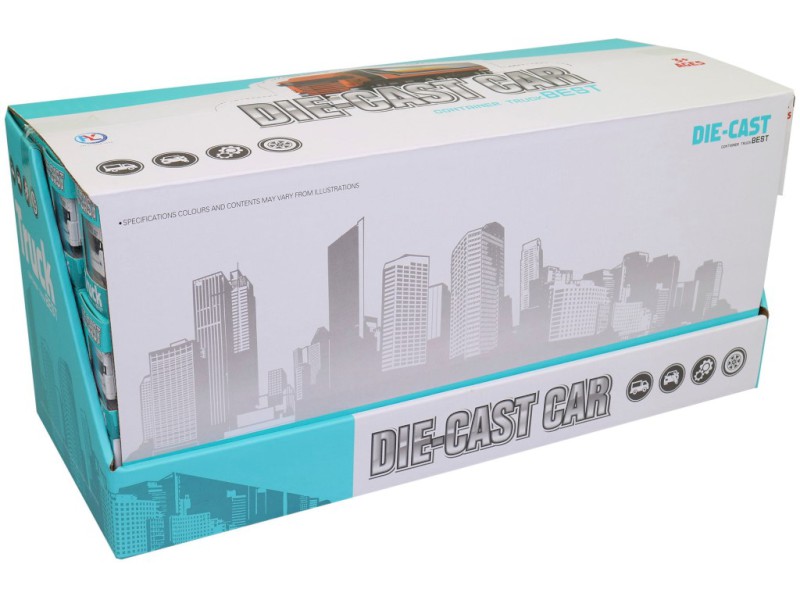 Kamion kovový, 24 ks v display boxu, 19 cm