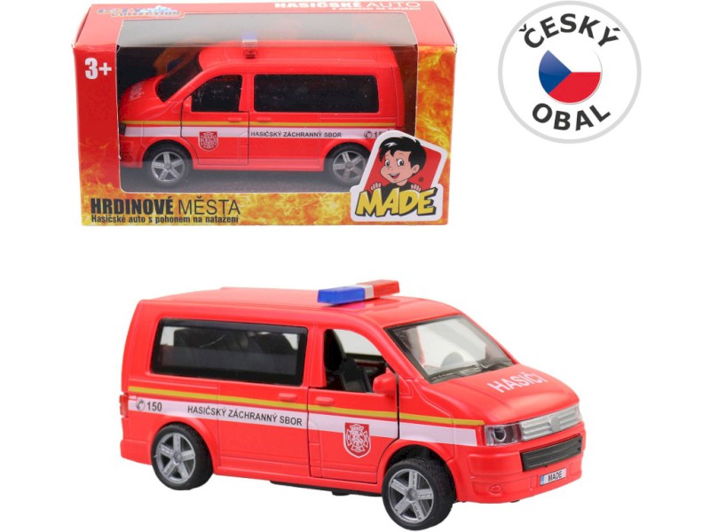 Auto, hasičská dodávka, CZ design i box