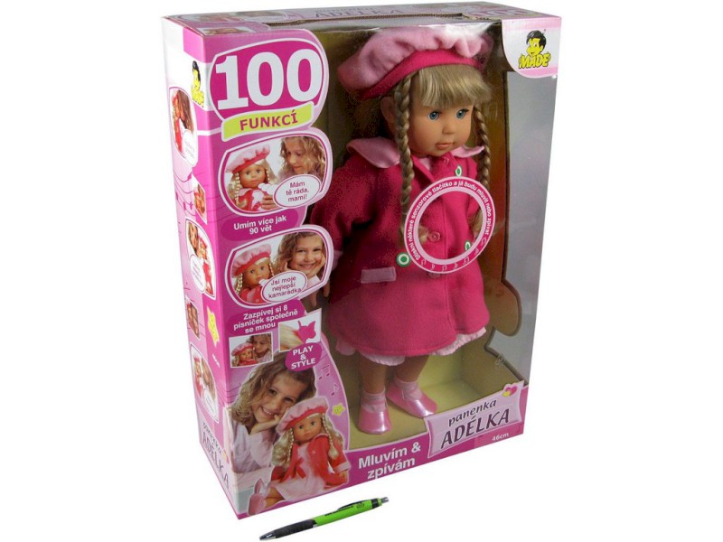 62307 - MaDe Panenka Adélka 100 funkcí, 45cm, růžová