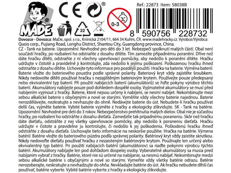 Tank na baterie, 32 cm