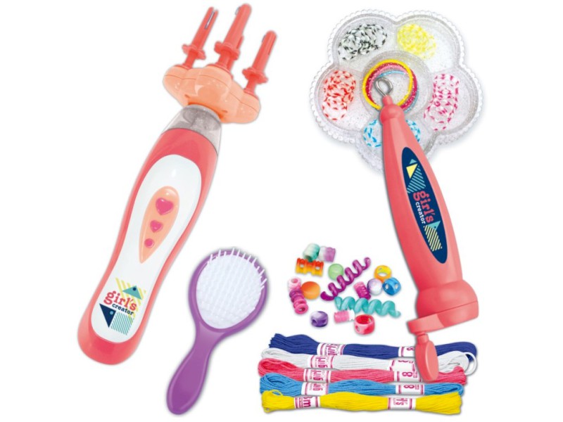 12407 - Souprava korálků k zaplétání do vlasů, na baterie, 60 x 49 cm