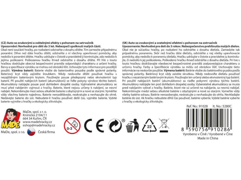 91028 - Auto retro VéBéčko na setrvačník 17 cm