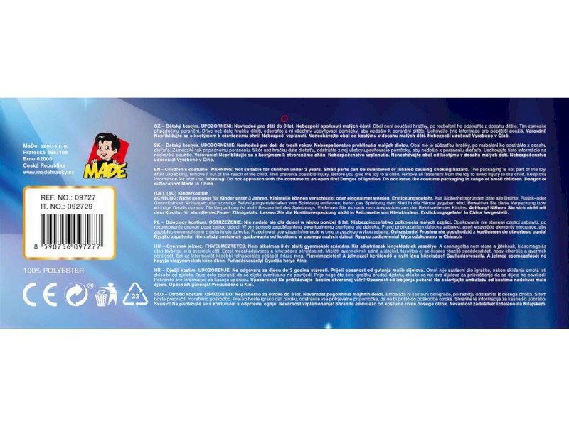 09727 - Šaty na karneval - žralok, 80 - 92 cm