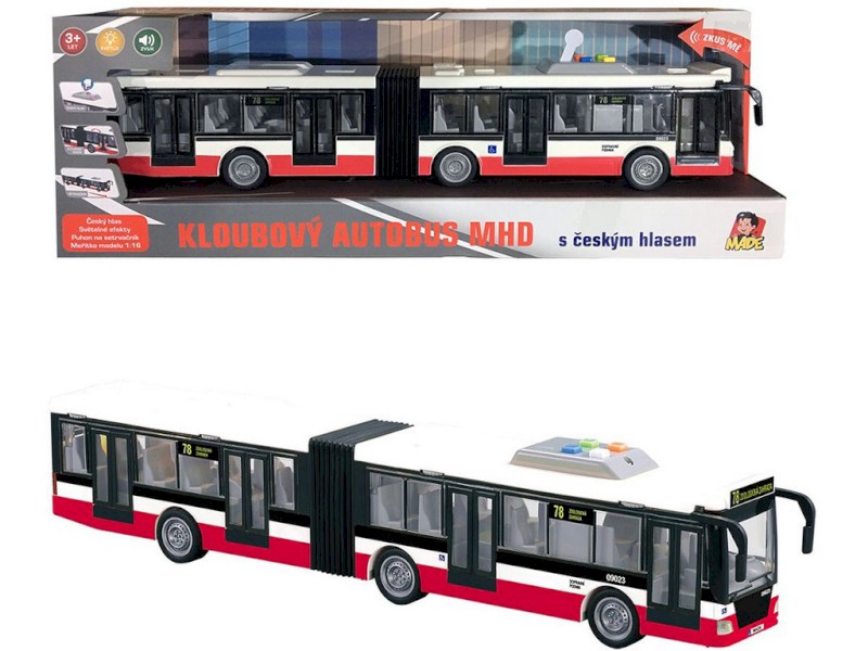 09023 - MaDe Autobus na setrvačník 44 cm, mluví česky, hlásí zastávky, CZ design