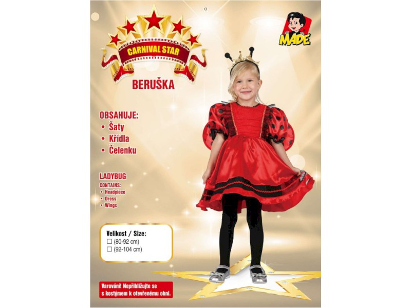 03877 - Šaty na karneval - beruška, 92-104 cm