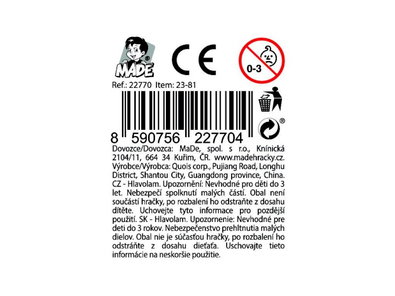 Kostka hlavolam, 12 ks v display boxu, 5,5 cm