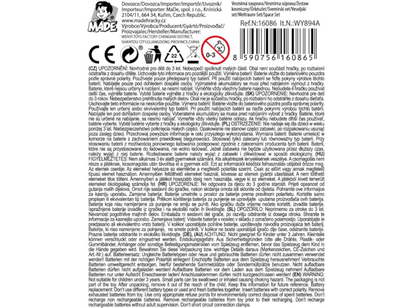 16086 - Vesmírná raketa, 29,1 x 15,8 x 15 cm