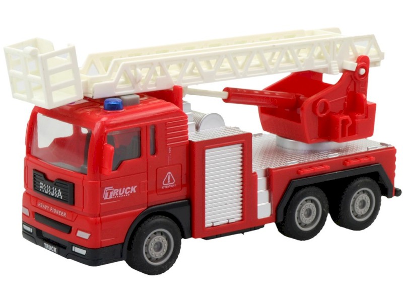 14451 - Auto hasičské cisterna na setrvačník, na baterie, se světlem a zvukem, 17 x 5 x 8 cm