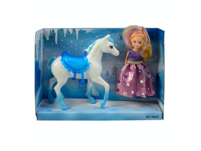 07741 - Panenka s koněm, 15 cm