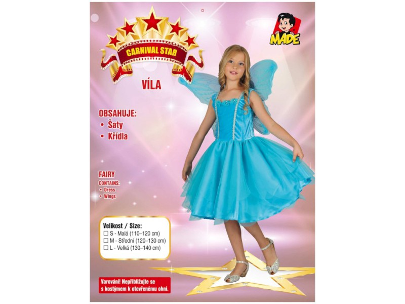 01808 - Šaty na karneval - víla, 130-140 cm