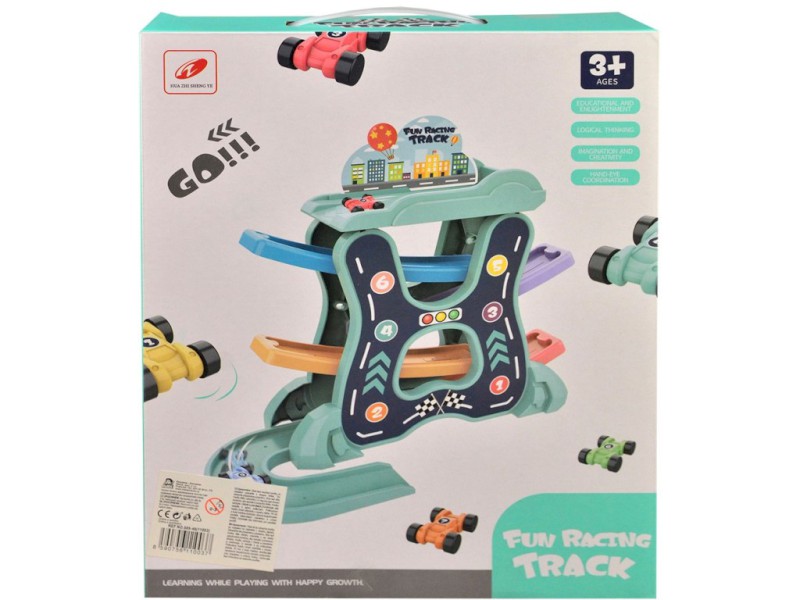 11003 - Autodráha patrová s auty,  6 ks, 33 x 26 x 8 cm