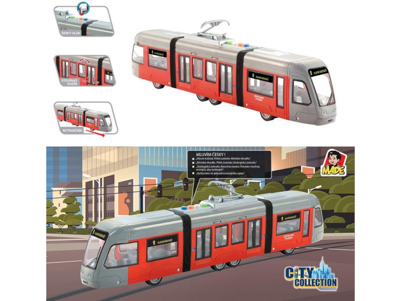MaDe Tramvaj na setrvačník svítí a mluví česky