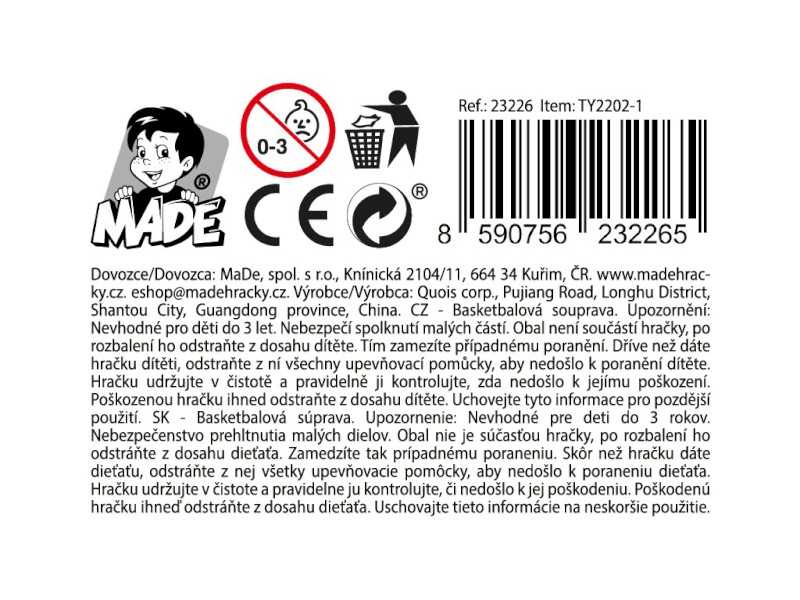 Basketbalový koš s příslušenstvím