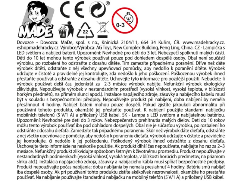 Lampička kapybara se stojánkem, na baterie