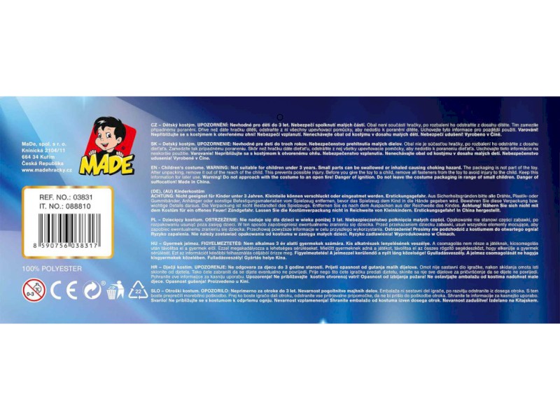 03831 - Šaty na karneval - démon, 92-104 cm