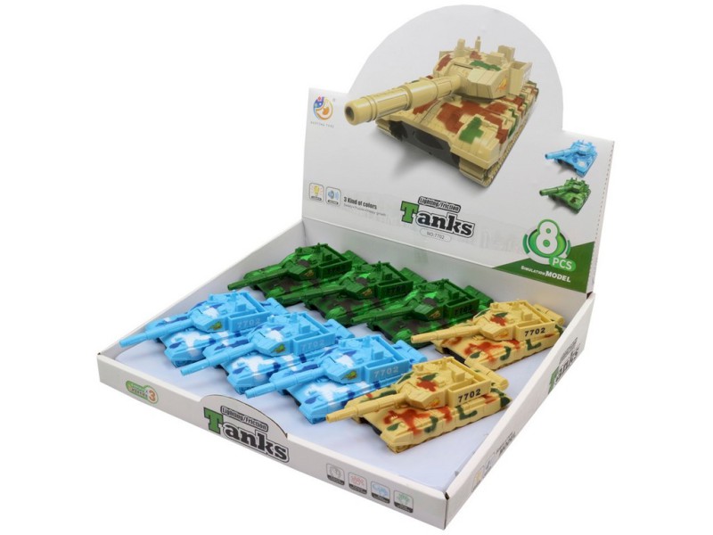 14693 - Tank na setrvačník, se světlem a zvukem, na baterie 16 x 6 x 6,5 cm