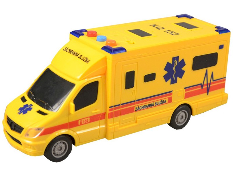 07631 - Sanitka na setrvačník, na baterie se světlem a zvukem, 8 x 19 x 6 cm