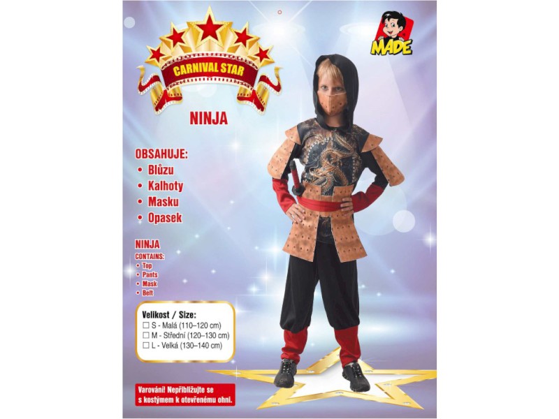 09563 - Šaty na karneval - Ninja, 130 - 140 cm