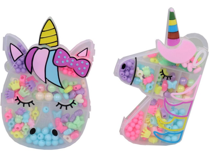 15992 - Korálky v boxu jednorožce, 15 x 10 cm