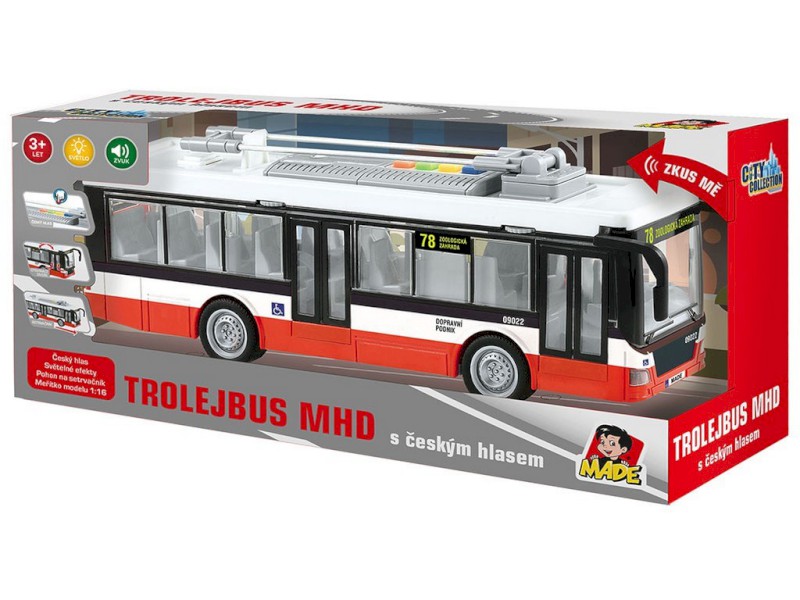 08517 - Trolejbus s českým hlasem, 7 x 10 x 28 cm