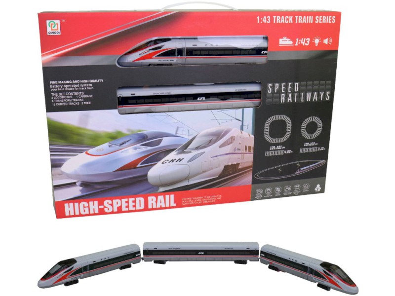 Vlaková souprava, na baterie, světlo a zvuk, 121 x 121 cm