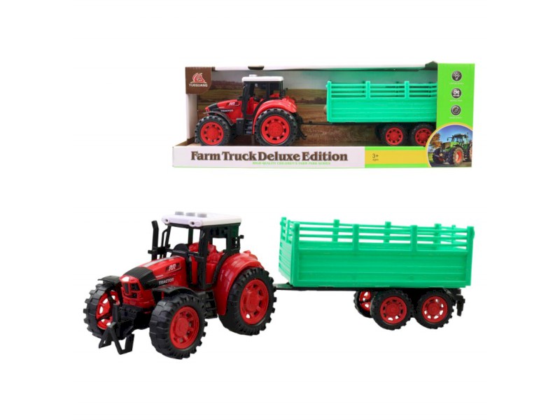 Traktor s přívěsem 40 x 10 x 14cm