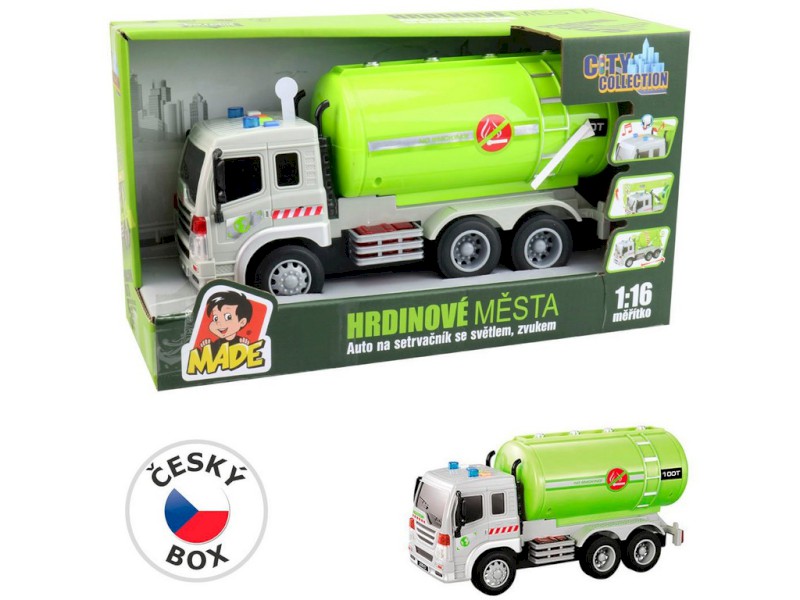 14286 - Auto cisterna na setrvačník, se světlem a zvukem, na baterie, 26,5 x 10 x 13,5 cm