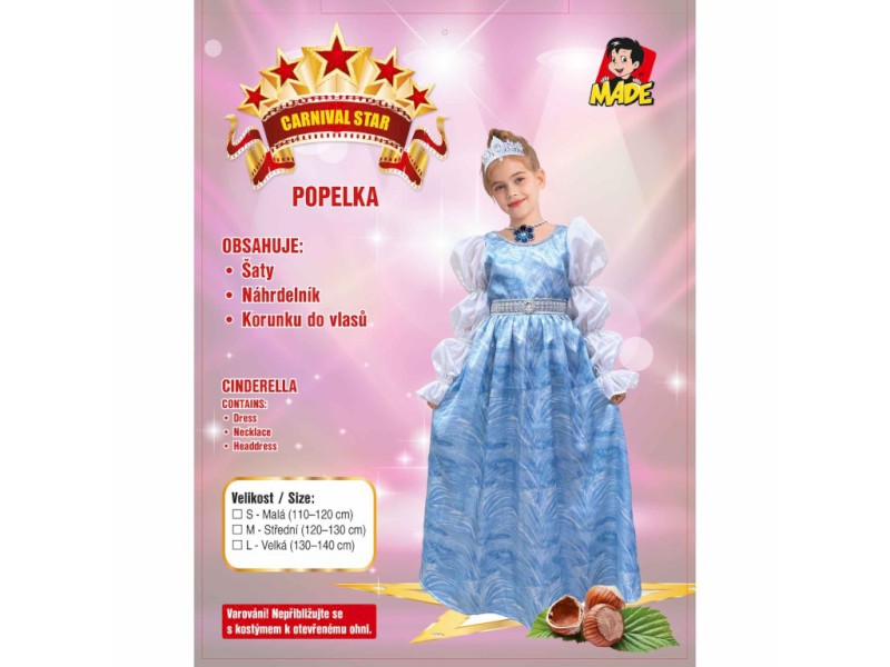 Šaty na karneval - Popelka, 130-140 cm