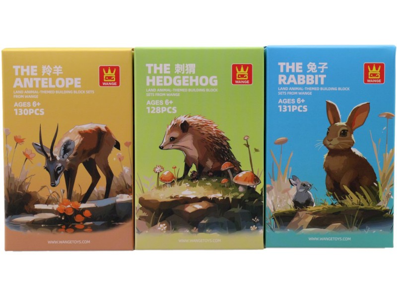 Kostky diorama zvířátka, 6 ks v display boxu