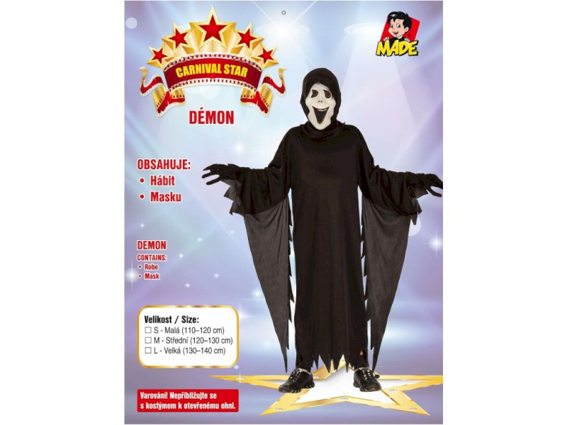 03831 - Šaty na karneval - démon, 92-104 cm