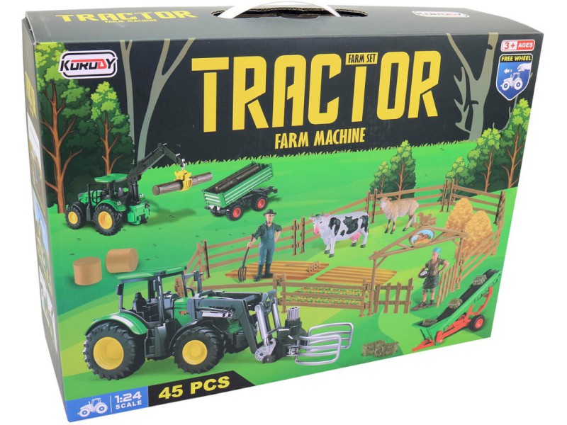 16353 - Traktor s farmou a příslušenstvím, 45 kusů