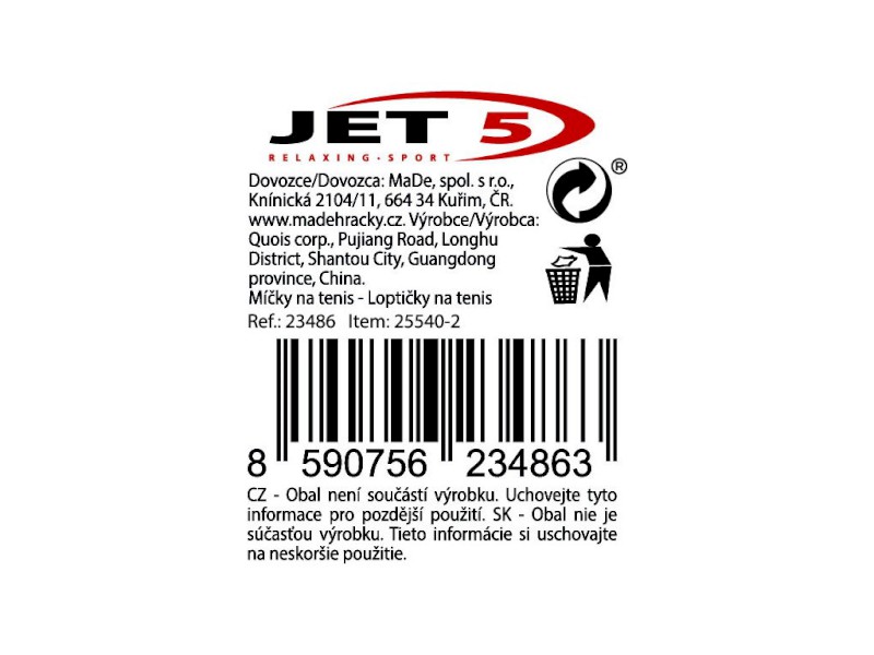Tenisové míčky 3 ks v sáčku