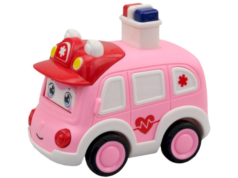 14690 - Auto policejní, ambulance, na stisknutí, 9,4 x 8,1 x 6 cm