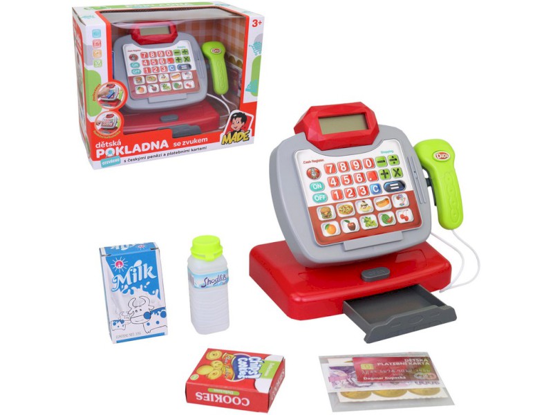 01784 - Pokladna na baterie, český design, 20 cm