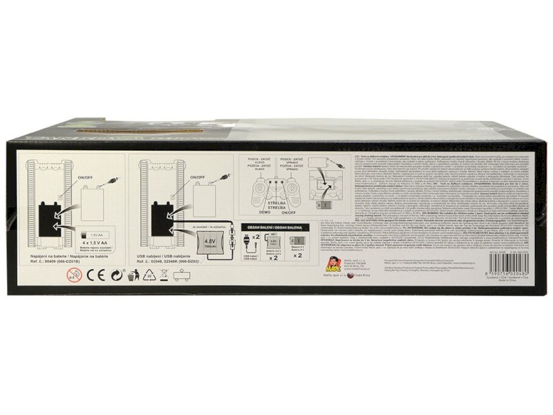 02048 - MaDe Tank 2 ks na ovládání s pojízdnými pásy 27cm, nabíjecí baterie součástí