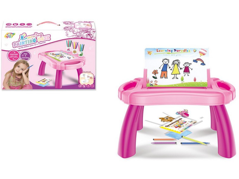11723 - Kreslící tabule + stolek holky 38 x 26 x 30 cm