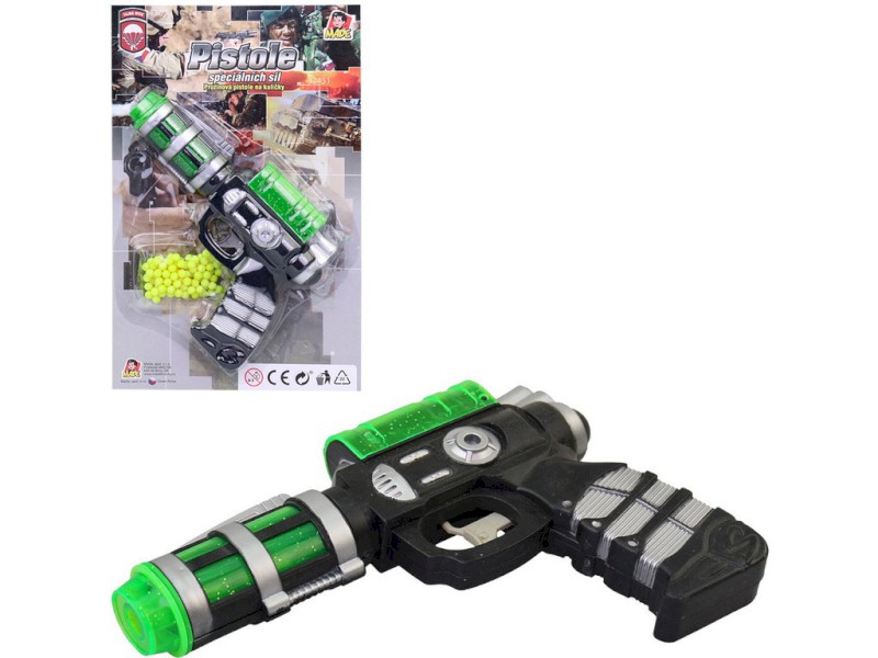 15642 - Pistole na kuličky, 18 cm, s náhradními kuličkami, 100 ks