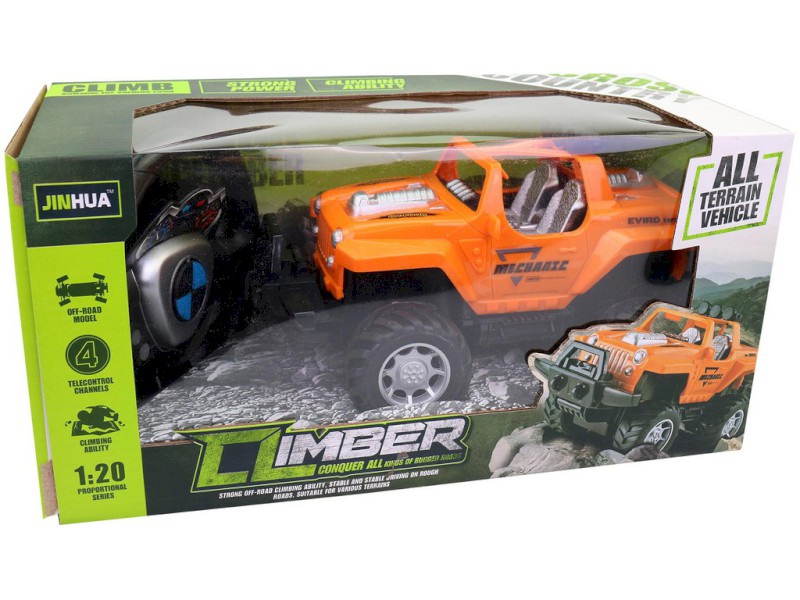 16258 - Auto terénní na dálkové ovládání, světlo, modré 21 cm