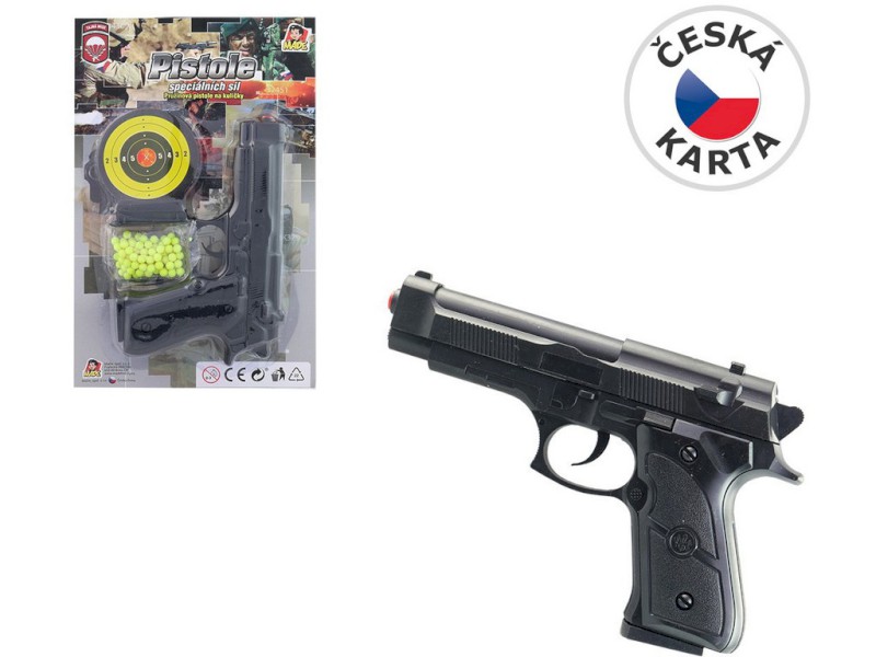 67509 - Pistolka na kartě s náhradními kuličkami