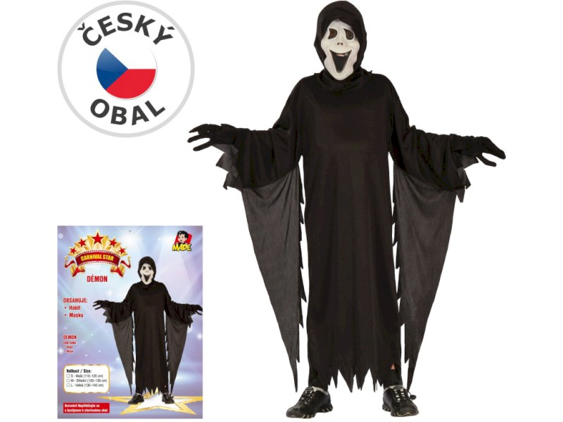 03833 - Šaty na karneval - démon, 120-130 cm