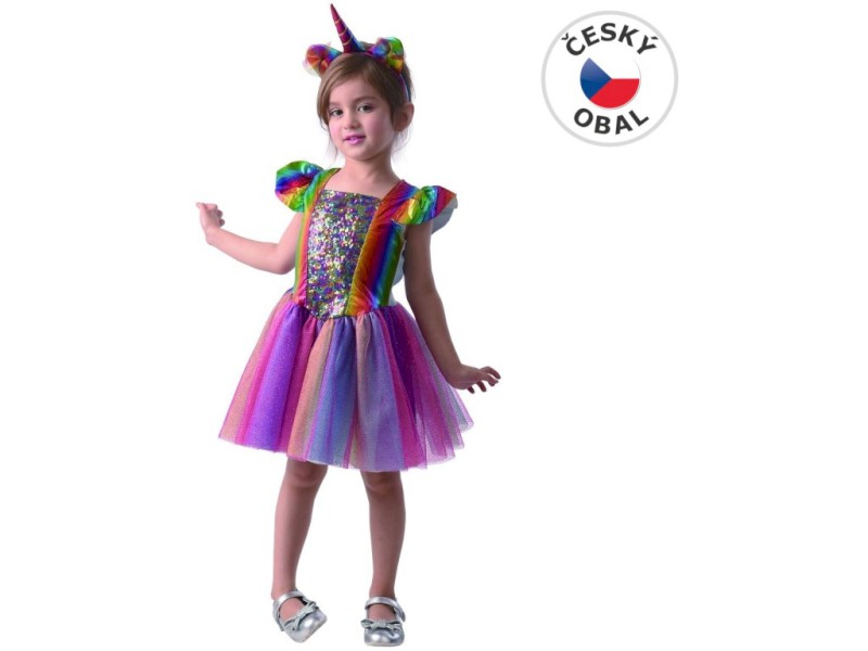 09746 - Šaty na karneval -  jednorožec, 92 - 104 cm