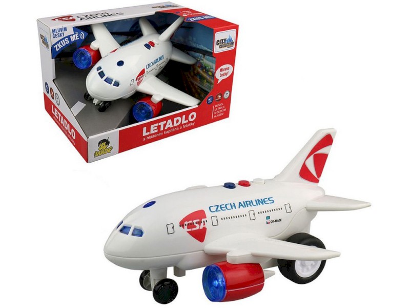 98535 - Letadlo ČSA s hlášením kapitána a letušky, na setrvačník, 20 cm