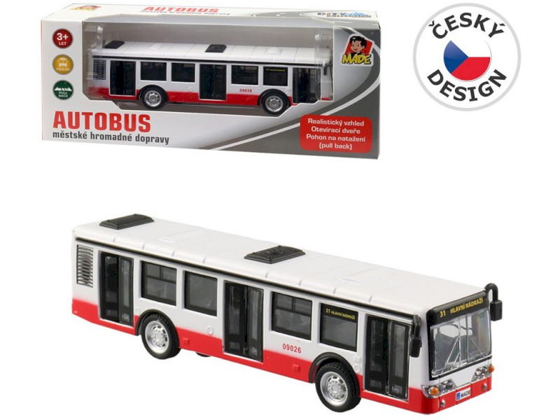 10646 - Autobus kovový na zpětný chod, 16cm