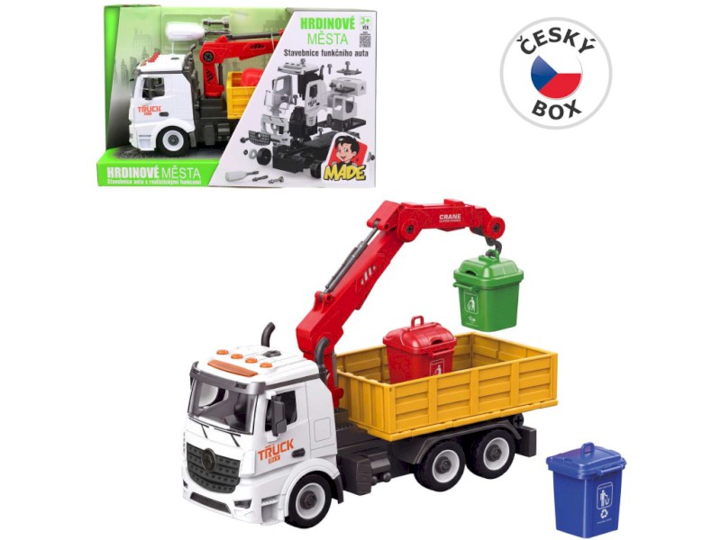 Auto popeláři k sestavení, světlo a zvuk, baterie, 30 cm