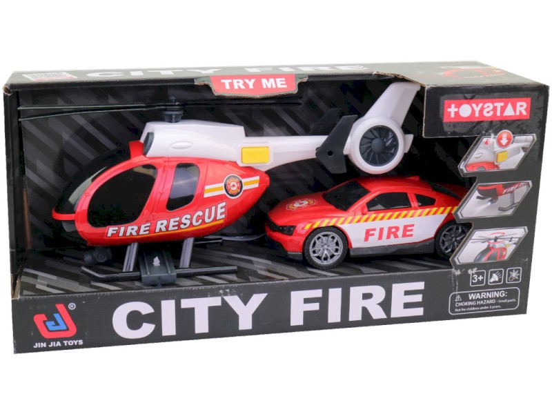 21055 - Vtrtulník s hasičským vozem, 20,8 x 7,5 x 12,5 cm