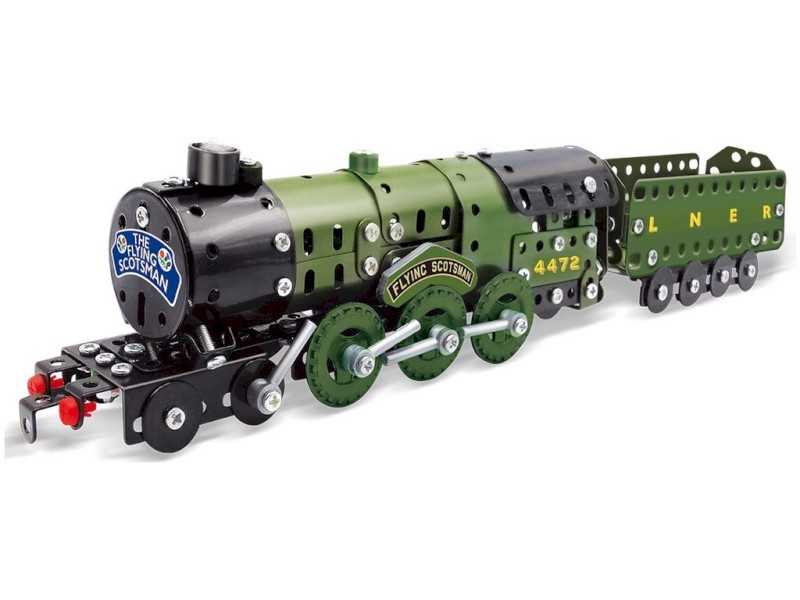 Malý mechanik, parní lokomotiva s uhlákem, 340 dílků, 34 x 26,5 x 6,5 cm