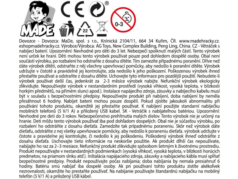 Větráček kapybara, na baterie