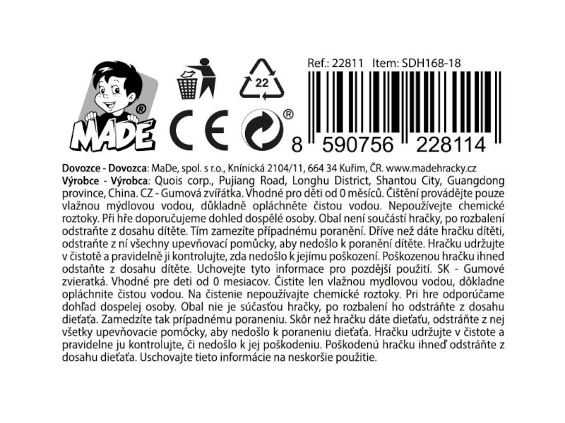 Stříkající zvířátko do vany, 3 ks na kartě